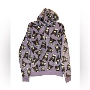 Kuromi Sanrio Hello Kitty and Friends Plush Hoodie Hooded Sweatshirt Sz S